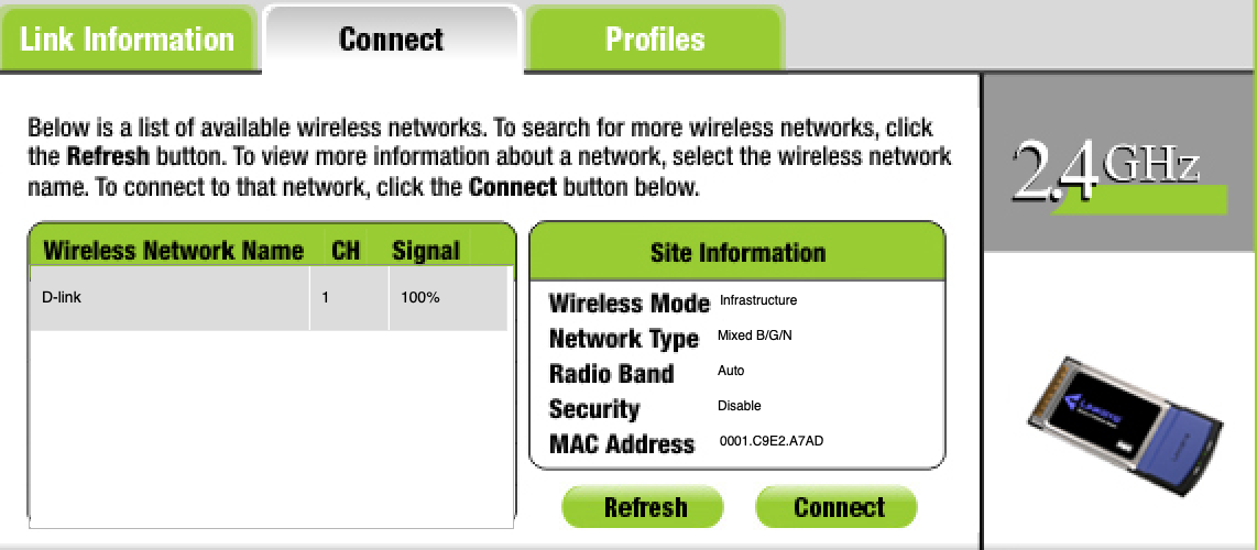 Connexion au D-link