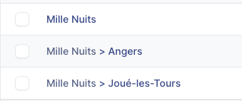 Liste des entités
